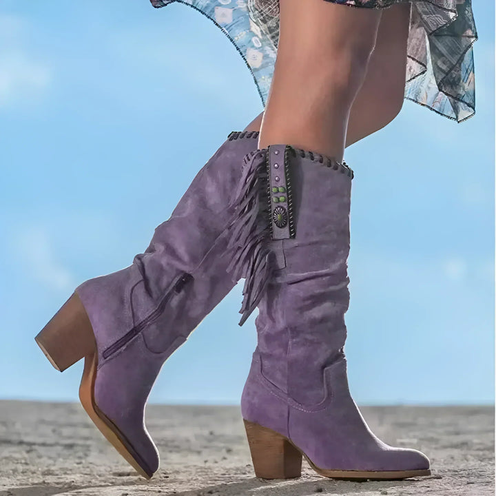 Dakota™ | Orthopedic Western Leather Boots with Fringe Flair