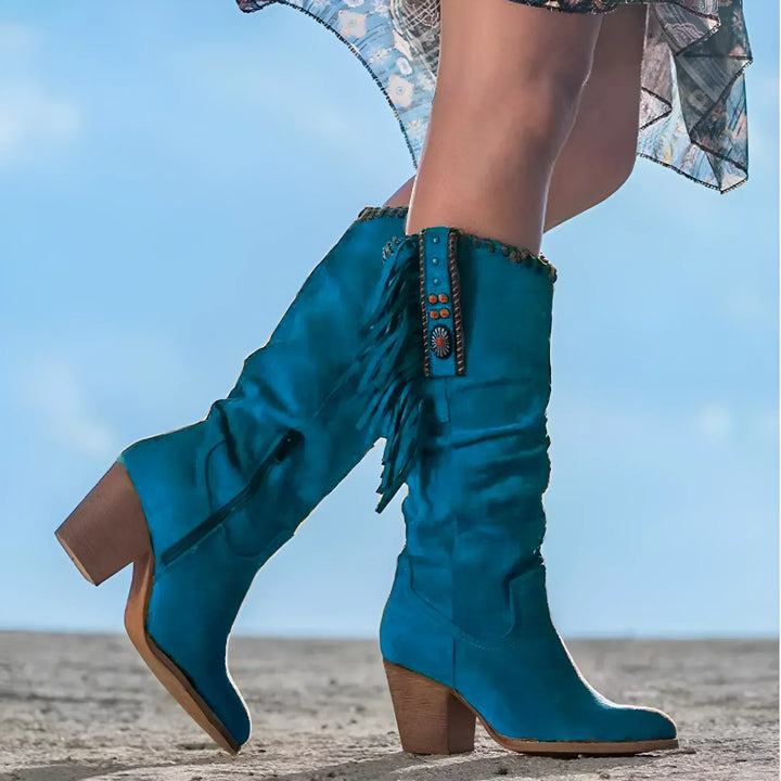 Dakota™ | Orthopedic Western Leather Boots with Fringe Flair