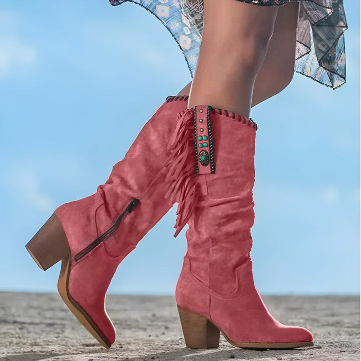 Dakota™ | Orthopedic Western Leather Boots with Fringe Flair